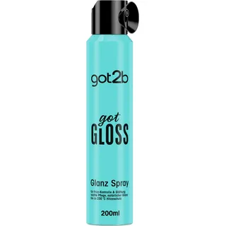 got2b gotGloss Glanzspray (200 ml) Finish Styling Spray, Hitzeschutz | gotGloss Glanz Spray verleiht dem Haar ein glänzendes und geschmeidiges Finish, Frizz-Kontrolle & Hitzeschutz bis 230°C