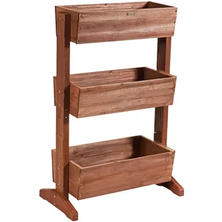 Costway Hochbeet mit 3 Etagen 71 x 38 x 105 cm Braun