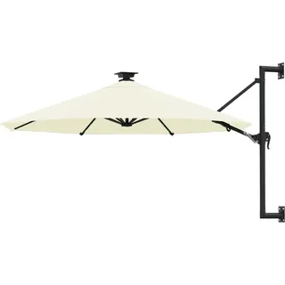 Sonnenschirm Zur Wandmontage Mit Leds 300 Cm Sandweiß