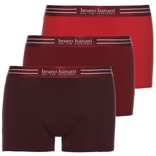 Bruno Banani Herren Boxershorts im Pack - Essential Cotton, Baumwolle, einfarbig Rot 2XL 3er Pack (1x3P)