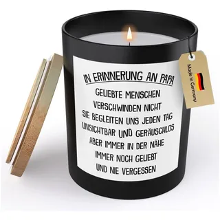 22Feels Duftkerze Deko In Erinnerung an Papa Trauer Geschenk Andenken Vater Kondolenz, MADE IN GERMANY, Europäisches Sojawachs, Handgegossen schwarz