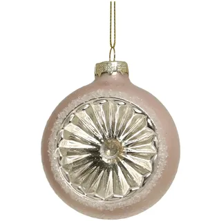 Chic Antique Rosa Weihnachtskugel aus Glas, Model 1