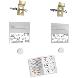 hang-it Spiegelbefestigung Set Wandmontage S - 2 Stück Spiegelbleche - 70x70 mm - Spiegelhalter und Wandaufhänger