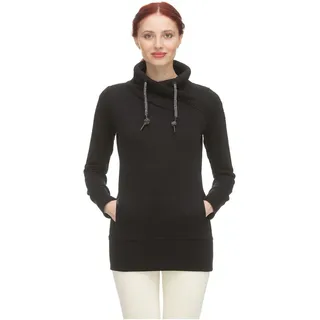 Ragwear NESKA Damen Frauen Kapuzenpulli,Kapuzenpullover,Hoodie,Stehkragen,Seitentaschen,Schwarz,S - S