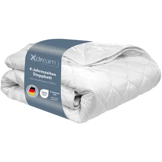 XDREAM Microfaserbettdecke Pure, Bettdecke - 4-Jahreszeiten, Ganzjahres, Winter & Sommer, Füllung: Hohlfaser-Polyesterfüllung, Bezug: Polyester, allergikerfreundlich, atmungsaktiv, temperaturausgleichend, 220x240 cm weiß 220 cm x 240 cm