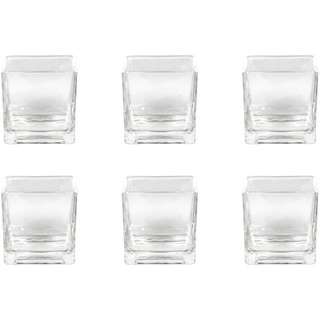 Sandra Rich RF 75-75 'Cube' Vase / Windlicht Glas Würfel, eckig, 8 x 8 x 8 cm, klar, 6 Stück