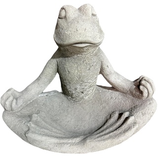 OriginalPaul Steinfigur Frosch Rudi in Yogahaltung, Steinfiguren für Terrasse und Garten aus eigener Produktion