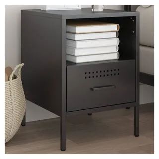 vidaXL Nachtschrank Larissos 36 x 39 x 50,5 cm Schwarz