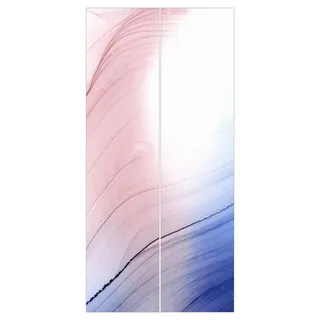 Bilderdepot24 Schiebegardine Flächenvorhang blickdicht Melierter Farbtanz Blau Rosa (2 St), halbtransparent, Wohnzimmer große Flächengardine lichtdurchlässig als Klemm-System blau 120 cm x 250 cm