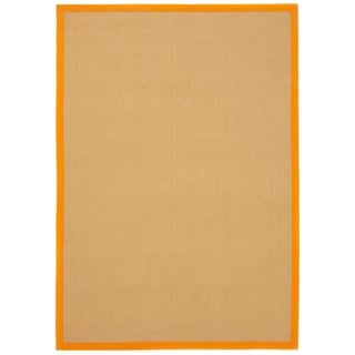 Sisalteppich CARPETFINE "Sisal" Teppiche Gr. B/L: 200 cm x 290 cm, 5 mm, 1 St., orange Esszimmerteppiche mit farbiger Bordüre, Anti Rutsch Rückseite