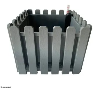 Hti-Living Blumentopf mit Wasserspeicher Nessa eckig grau