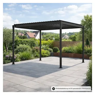 Leco Pavillon Pergola Überdachung Lamellenpergola Sonnenschutz Sonnendach FREE, Gestell aus Stahl pulverbeschichtet 400 cm x 300 cm