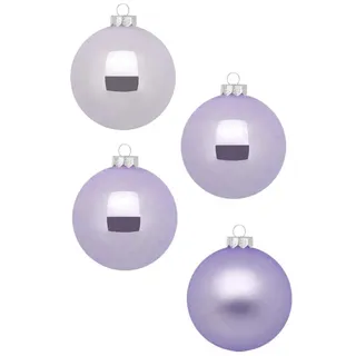 INGE-Glas Magic Weihnachtskugeln 12 STK 8cm | Schöne Christbaumkugeln aus Glas | Große Kugeln in Karton-Box | Christbaumschmuck Weihnachtsbaumschmuck Weihnachtsbaumkugeln (Dreamy Lilac)