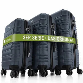 Juskys Rom Koffer-Set 3-tlg. grau