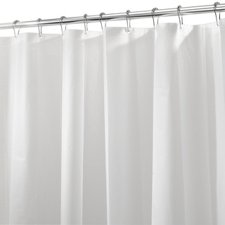 iDesign 3.0 Liner Futter für Duschvorhang, 180,0 cm x 200,0 cm großer Vorhang aus schimmelresistentem PEVA mit zwölf Ösen, matt