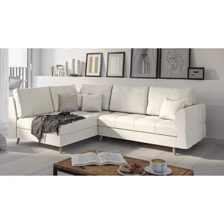 s-style möbel Eckcouch Mikrofaser 2-Sitzer Beige