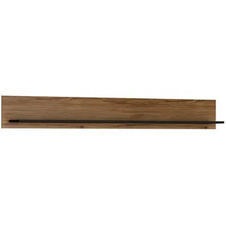 Lomadox Wandregal BRISTOL-129, Wandboard 167 cm in Catania Eiche Nb. mit schwarz, B/H/T: 167/22/21 cm braun