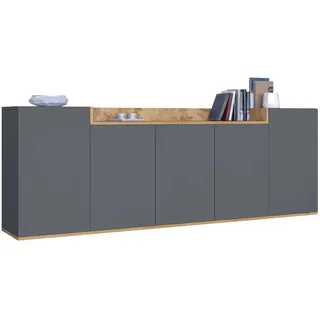 OTTO home BOLSENA 200 x 71,2 x 35 cm Grau / Eiche Wotan matt