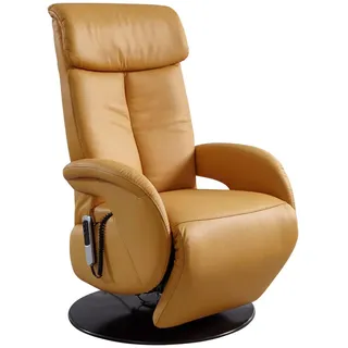 Cantus Relaxsessel, Currygelb, Holz, Echtleder, Color-Finish-Leder, Buche, 70x110x80 cm, Goldenes M, Fußauswahl, Lederauswahl, Stoffauswahl, Liegefunktion, Aufstehhilfe, Wohnzimmer, Sessel, Relaxsessel