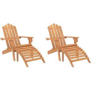 vidaXL Adirondack-Gartenstühle mit Fußteilen 2 STK. Massivholz Akazie, Gartenstuhl Holz, Adirondack Stuhl, Outdoor Stuhl, Gartenstuhl Massivholz