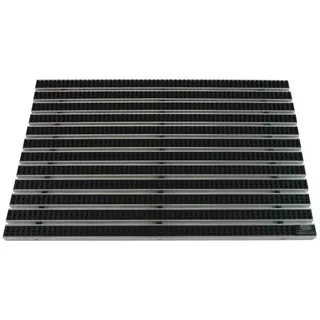 Emco Fußmatte Eingangsmatte DIPLOMAT, Bürsten Schwarz, rechteckig, Höhe: 22 mm, Größe: 600x400 mm, für Innen- und Außenbereich schwarz 59 cm x 39 cm x 22 mm