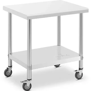 Royal Catering Edelstahltisch mit Rollen PREMIUM 60 x 80 cm 135 kg - Edelstahltische Royal Catering