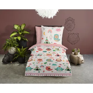 Muller Textil Wise Herzen Rosa 135 x 200 cm + 2 x 80 x 80 cm