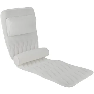 Badewannenkissen Ganzkörper, Badewannenmatte mit Kopfstütze & Saugnäpfen, 3D Air Mesh Badekissen für Hals, Nacken, Rücken, 125x40cm, Atmungsaktiv & Schnelltrocknend, Whirlpool Matte für Badewanne