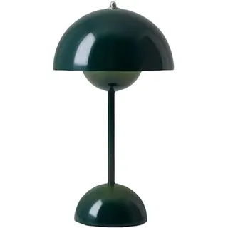 Bammare Flowerpot Tischlampe, Kabellos Nachttischlampe, Touch Dimmbar Flower Bud Lamp mit 3 Helligkeitsmodi, 3600mAh Wiederaufladbare Schreibtischlampe für Schlafzimmer, Wohnzimmer,Deep Green