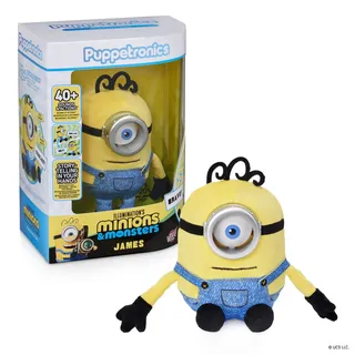 Puppetronic Minions James interaktive Animatron-Puppe, Kopf- und Mundbewegung mit Touch-Sensor, authentischen Klängen und Chatty-Tech-Technologie, interaktiver Spaß, Famosa (REN00200)