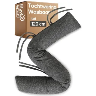 Zugluftstopper Türstopper Fensterstopper - 120 cm - Polyesterschaumfüllung und Sand - Grau - Grau