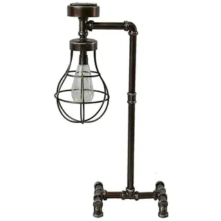 Spetebo LED Solarleuchte LED Solar Stehlampe aus Gusseisen - 57 x 33 cm, Einschaltautomatik, LED, warmweiß, Garten Leuchte im Industrial Design schwarz