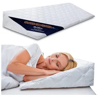 Amazinggirl Keilkissen Bett und Sofa Rückenkissen Kopfteil - Schaumstoff mit Bezug Kissen 45x120 cm