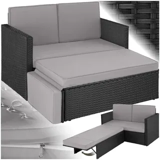 Tectake tectake® Rattan Lounge Korfu 2-Sitzer, widerstandsfähig - Bunt