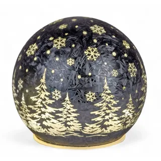 Formano Deko-Kugel Frosty Winterwald 12 cm grau
