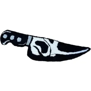 Fellteppich Mit Totenkopf- Und Messermuster (2-teilig), Gruseliger Horrorteppich, Bettvorleger, Bodenteppich, Plüschteppich, Sofadecke, Schlafzimmerteppich, Fußmatte (76,2 Cm)