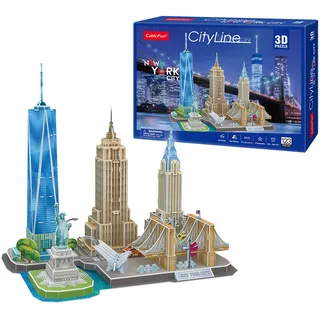 3D Puzzle Kinder - New York City Line | 3D Puzzle Erwachsene | Modellbausatz Erwachsene | Geschenk Für Kinder Ab 8 Jahre | 123 Stücke | DIY
