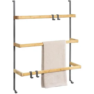 ELUNO Tür-Hängeregal Handtuchhalter Grau