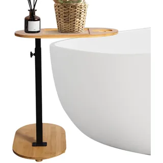 Badewannen-Tablett-Tisch, Freistehende Badewannenablage, Höhenverstellbarer Badewanne Beistelltisch, Rutschfester Badezimmer-Badewannen-Organizer