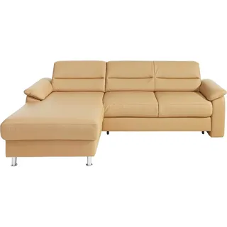 sit&more Ecksofa Ascara L-Form, inklusive Boxspring/Federkern-Polsterung, wahlweise mit Schlaffunktion braun
