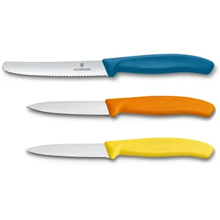 Victorinox Swiss Classic Gemüse-/Tomaten-/Frühstücksmesser 3-tlg. gelb/orange/blau