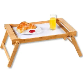 KESPER® Tablett Bett-Tablett, Bambus, MDF, (1-tlg), mit ausklappbaren Füßen beige