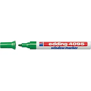 edding 4095 Kreidemarker - grün - 1 Kreidestift - Rundspitze 2-3 mm - Kreidestift für Tafel abwischbar - zum Beschriften von Fenster, Glas, Spiegel - Tafelstift mit deckenden Farben