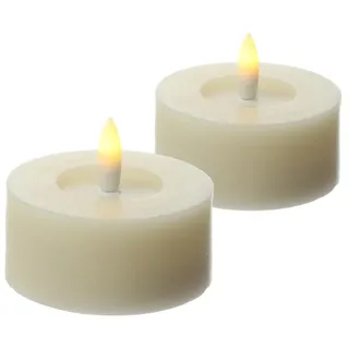 441 LED Maxi Teelichter Lina 7 cm beige 2 St.