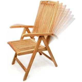 VCM Gartenstuhl 2er Set Hochlehner Klappstuhl 56 x 75 x 110 cm braun