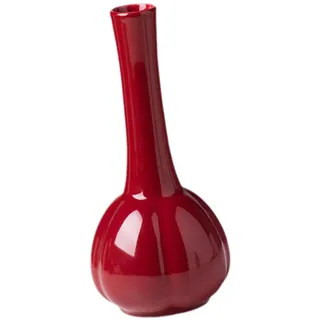 Fenteer Rote Keramikvase, kleine rote Vase, kreative Desktop-Keramikvase, dekorative Vasen für Wohnzimmer, Couchtisch, Regal, Bauernhaus