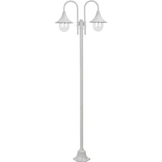 vidaXL Laterne Aluminium 220 cm 2-Laterne weiß