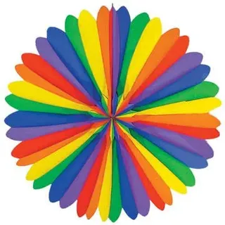 Party-Fächer, ca. Durchmesser 50 cm, Regenbogen
