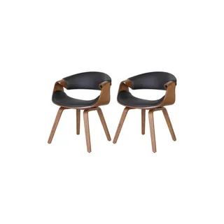 CLP Esszimmerstuhl Foley Kunstleder schwarz 2er Set