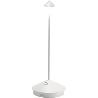 Zafferano, Pina Pro Lampe, Wiederaufladbare und Kabellose Tischlampe mit Touch Control, Geeignet für den Innen- und Außenbereich, Dimmer, 2700 K, Höhe 29 cm, Farbe Weiß